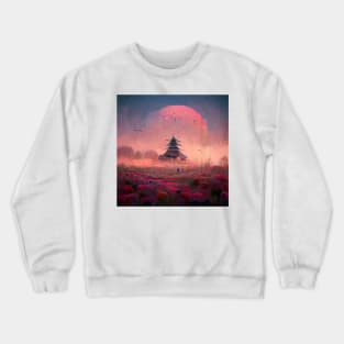 Red Moon Castle at Dusk Crewneck Sweatshirt